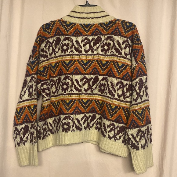 NWT Sloan Rouge Knit Sweater, Size L, Color OAT/BUR/NVY - Picture 7 of 9